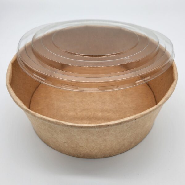 Saladier rond en carton kraft brun 1300 ml – Image 2