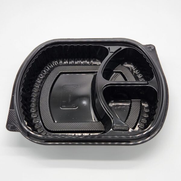 Barquette emporter avec couvercle 3 compartiments 24,3x20,8x7cm – Image 2