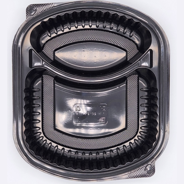 Barquette emporter avec couvercle 2 compartiments 24,3x20,8x7cm – Image 2