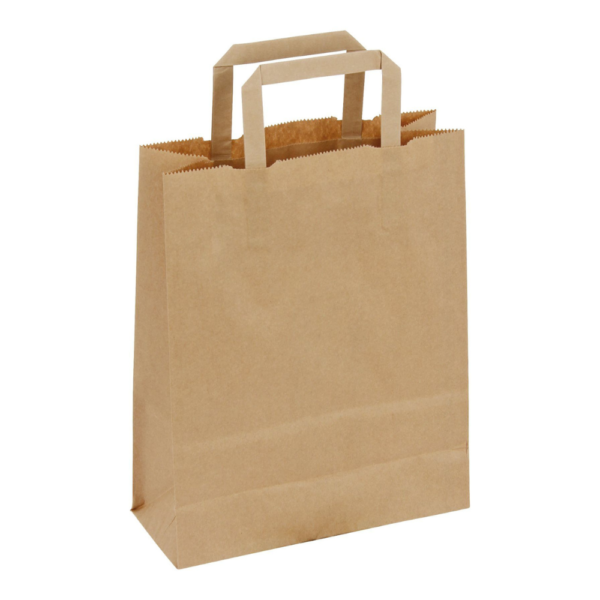 Sac kraft brun poignées plates 28x17x29cm